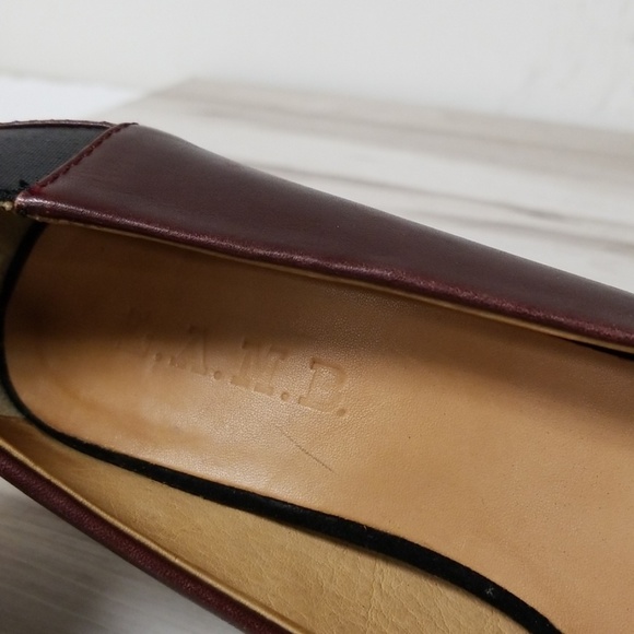 L.A.M.B. Burgundy Round Toe Platform Stiletto 7 - Picture 6 of 8